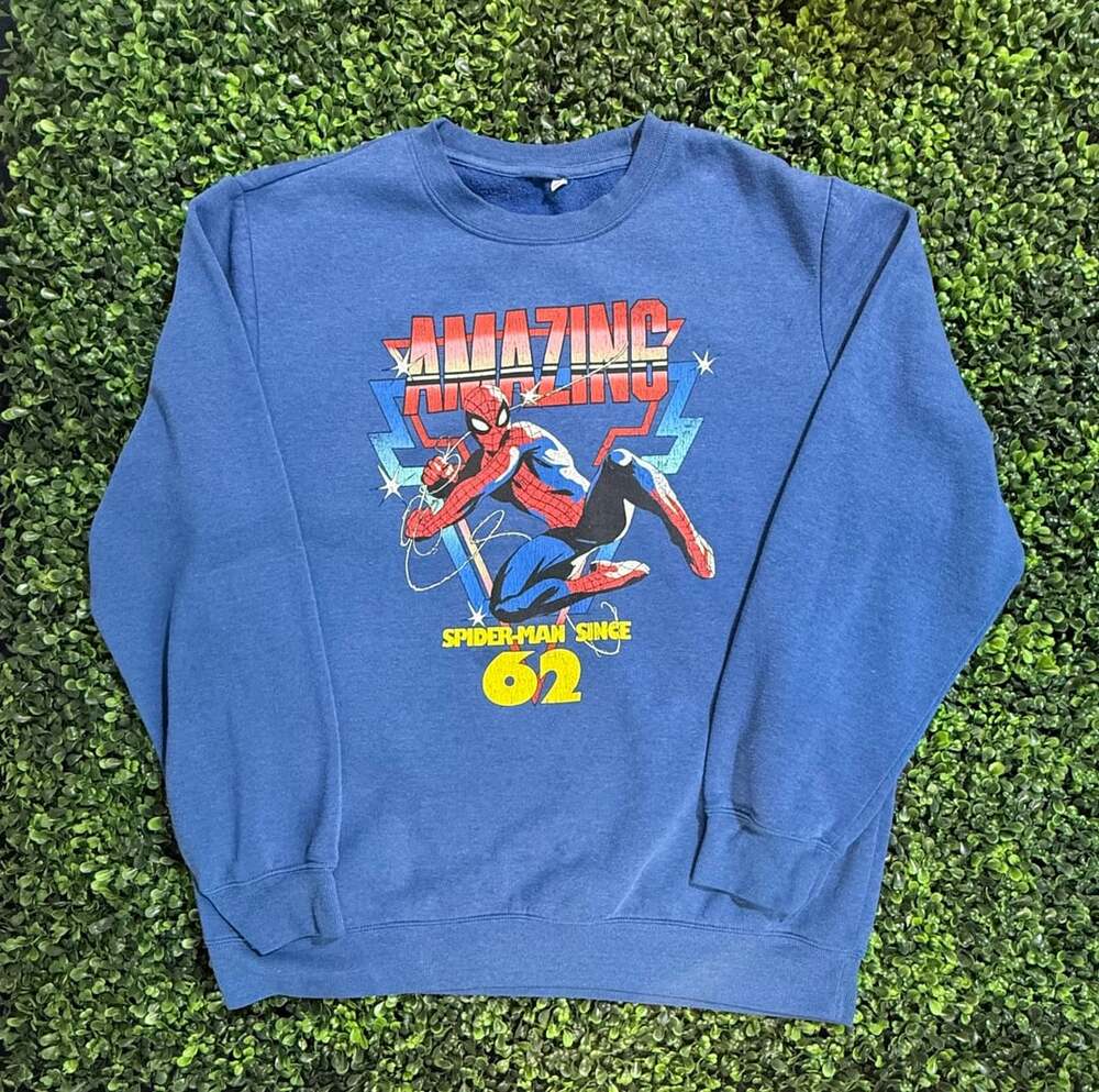 Marvel Comics Amazing Spider-Man Since 62 Blue Crewneck Sweatshirt XL